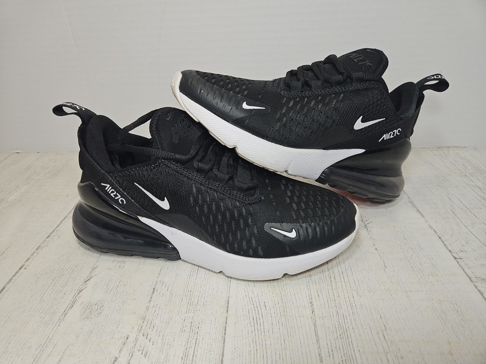 Nike Air Max 270 Kids Sneakers 4.5Y Black White Running Athletic Shoes