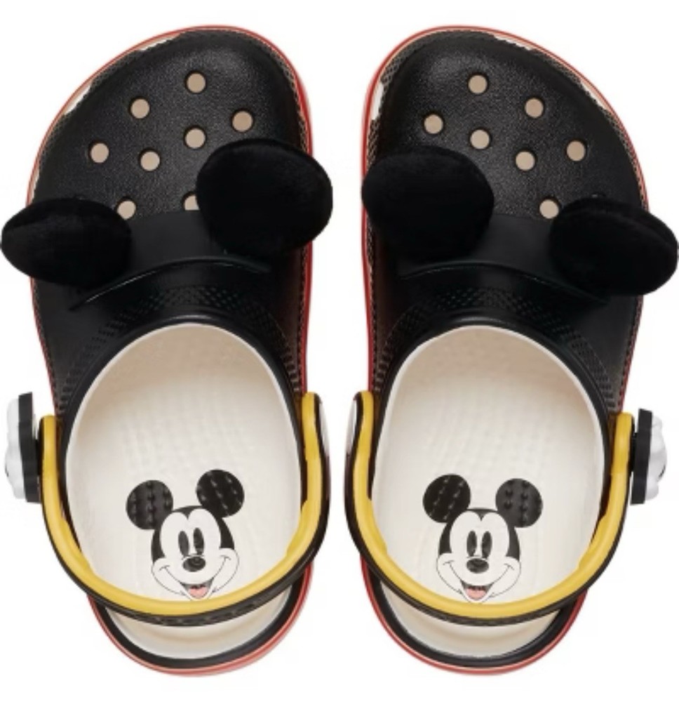 Crocs Disney Mickey Mouse Kids Clogs Black/Red/Yellow Slip On US 7 Unisex