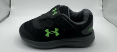 Under Armour Kids/Toddler Infant Surge 5K Sneaker, Black/Pitch Gray/Green