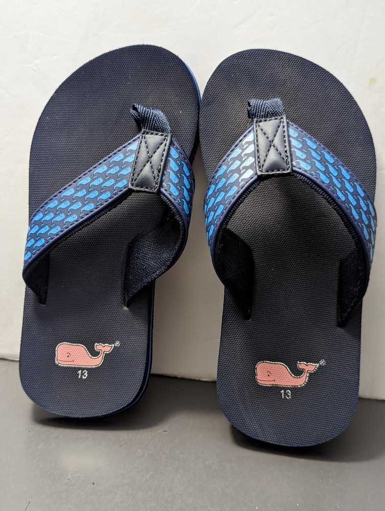 Vinyard VinesNavy Blue & Pink Whale Thong Flip Flop Size Kids Size 13