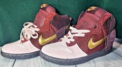 👟 Nike Dunk High GS 6Y Deep Burgundy Gold Pink 316604-671 2008 Shoes Sneaker👟