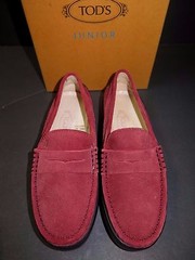 BNWT Beautiful Designer TODS JUNIOR Kids Red Suede Loafer Shoes 33 ITALY