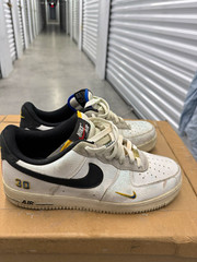 Nike Air Force 1 Low Ken Griffey Jr. Kids Sneakers White/Black/Gold US 11.5