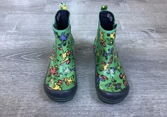Dansko Vicki Vegan Kids Youth Size 3 EU 33 Green Rain Boots with Colorful Frogs