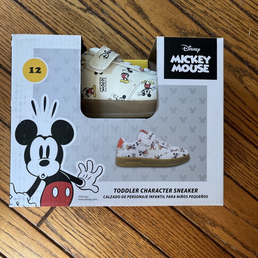 ALDI Disney Mickey Mouse Toddlers Character Vacation Sneaker 2026, White Sz12