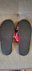 Kids Black/Red Plaid Lined Indoor Slippers Shoes – Size 12/13