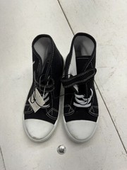 Shein Black Canvas Unicorn Print Lace Up Hook Loop Sneakers Kids Size 2