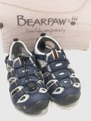 Bearpaw, Memuru, Style Code 2254Y, Youth Slip On Sandals, Color Navy, Size 2