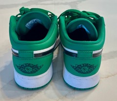 Nike Air Jordan 1 (GS) Low Pine Green Black White 5.5Y US 553560 301 w/ Box