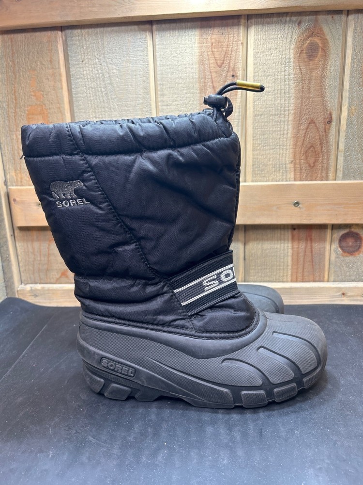 Sorel Youth Cub Black Winter Snow Boots NY1799-011 Size 4 UK 3.5 EUR 36