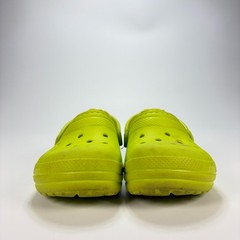 Crocs Classic Clogs Lime Green Faux Fur Lined Winter Warm Slip On Youth Size 9