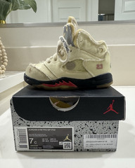 Nike Air Jordan 5 Retro SP Off-White Sail TD Toddler Size 7C CV4828-100 Box