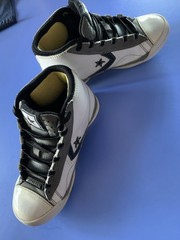 Converse CTJ Star Mid Sneakers White & Grey Leather/Suede Junior Unisex Size 1