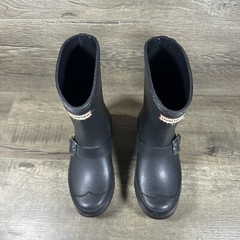 Hunter Black Biker Rain Adjustable Boots Moto Kids Size 1B/2G