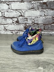 DR MARTENS BLUE CANVAS Clover Fold Down BOOTS YOUTH AIR WALK Boys 5M US/20EU