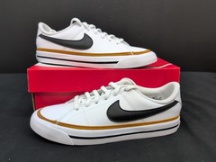 Nike Court Legacy GS Big Kids Leather Shoes US 5Y White Black DA5380-102