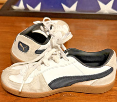 Puma Palermo (Little Kid) Sneaker, Black/Feather Gray/Gum, 1C US Unisex,