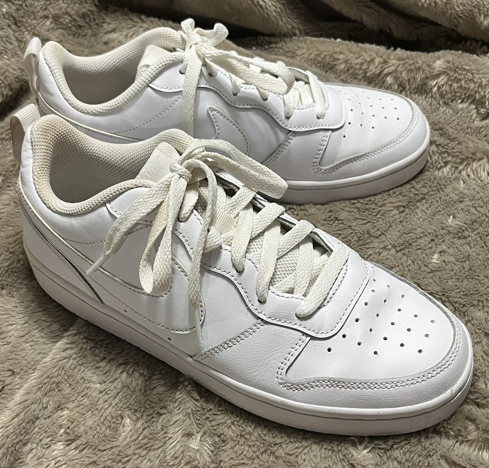 Nike Court Borough 2 Low White Leather Sneaker BQ5448-100 Size 7Y,Fit Womens 8.5