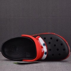 Kids Lightning McQueen Crocs Black Red Light Up Slip On Casual Shoes