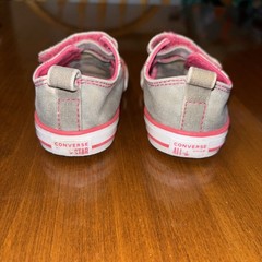Converse All-Star Sneakers 764274F Double Tongue Grey Pink Youth Kids Sz 6