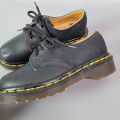 Vintage Dr Martens Original Made In England Leather Black Shoes Kids US 13