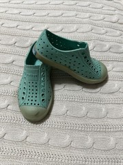 Native Kids Size 10 Shoes Teal Aqua Slip On C10