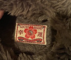 Lucky Brand Brown Suede & Sherpa Lined Youth Slippers-Size 13.5