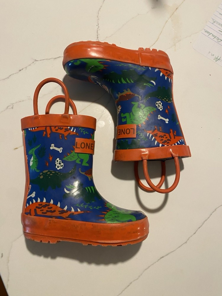 Lone Cone Kids Dinosaur Rain Boots Child Size 4