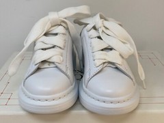 Alexander McQueen Designer Sneakers Shoes Kids Children Size 9 (25) $290 White