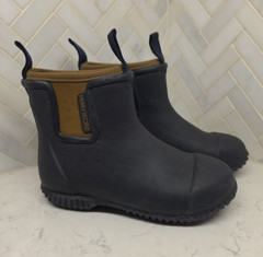 Merry People Rubber Rain Boots Black Pull-On Ankle Round Toe Unisex Kids US 12