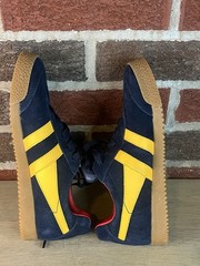 Gola Navy Suede Red Leather Wingflash Harrier Lace Up Retro Sneakers, size 32 2