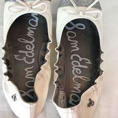 Sam Edelman Farrah White Cap Toe Ballet Flats Sz 4