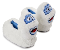 RUDOLPH Abominable Snowman Toddler SIZE 5-6 Slippers WHITE 3D head and face NEW