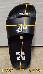 Off-White Little Boy’s „Off“ Logo Pool Slides, Black, Size 11.5-12