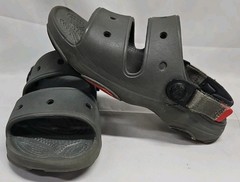 Crocs Kids Sandal Size J3 J 3 Classic All Terrain Dk Gray Slip On Iconic Comfort