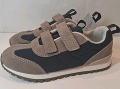 Cat & Jack Toddler Rylie Retro Low Top Sneakers Gray/Navy Blue Size 11