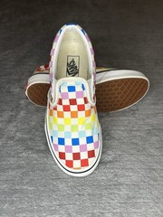 Vans Off The Wall MultiColored Checkered Slip On Shoes girls Size 2