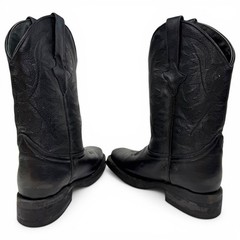 Soto Square Toe Black Leather Western Dance Boots Big Kid size 4