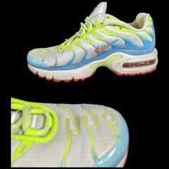 Nike AirMax Plus Spring Colors Blue Volt Orange Sz 4Y Unisex Kids CJ9930-400