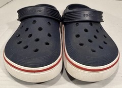Juniors CROCS CROCBAND Navy Red & White Shoes Size J1