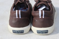 Sperry Top-Sider SP-DECKFIN Brown Leather Sneakers Youth Size 5 YB58422A