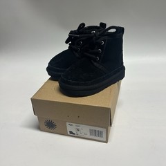 UGG Neumel II Solid Black Suede Toddler Kids Chukka Boots Shoes Size 6C