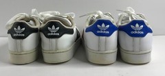 Adidas Superstar Striped Black & White Red White & Blue Youth Sz 1 Lot of 2