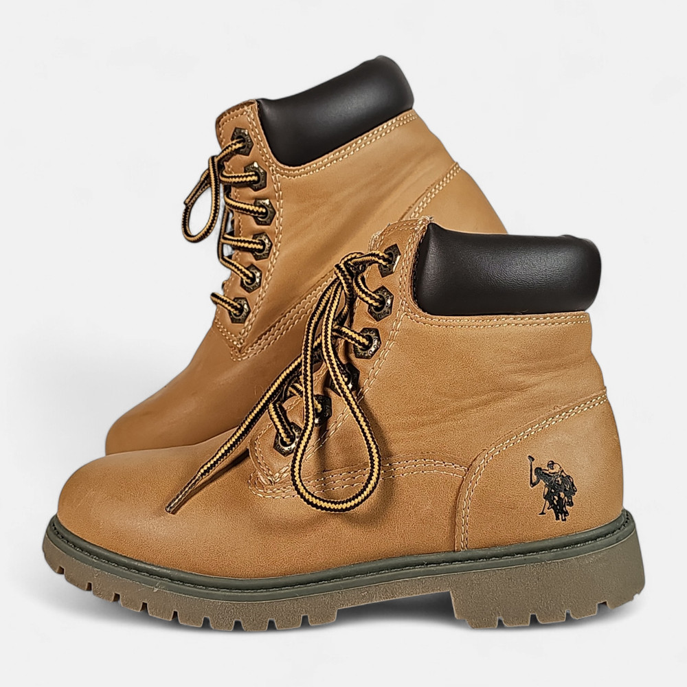 U.S. Polo Assn. Owen High Boots Kid’s Size 13M Tan Lace Up Ankle Casual