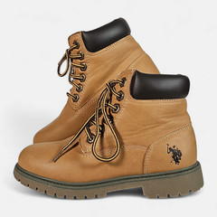 U.S. Polo Assn. Owen High Boots Kid’s Size 13M Tan Lace Up Ankle Casual