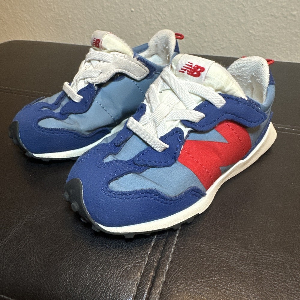 New Balance 327 Wide NB Blue Red Black Kids Preschool Casual Shoes PH327VD-W
