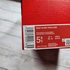 Sz 5.5Y(Wo 7) NIKE Dunk High GS Phantom Sail Stadium Green DB2179 002 No Lid