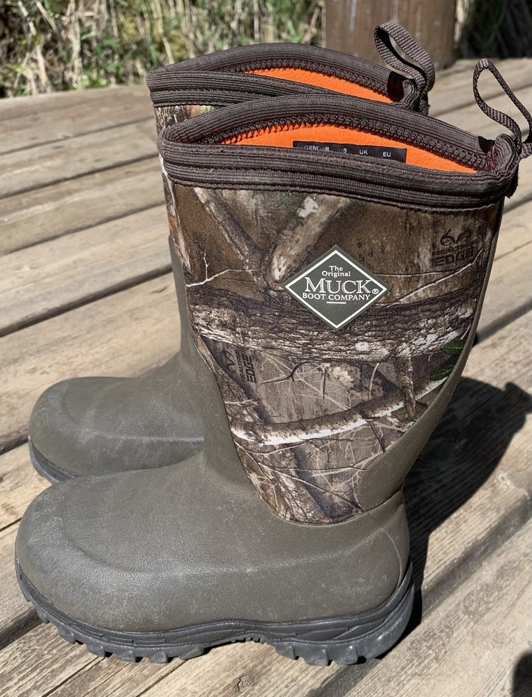 Muck Boot Co. Kids 12 RealTREE Edge Camo Rugged II Insulated Fleece Boots Nice!