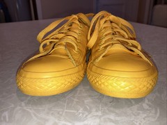 YELLOW MUSTARD PVC VINYL CONVERSE ALLSTAR SNEAKERS SHOES JUNIOR SIZE 11