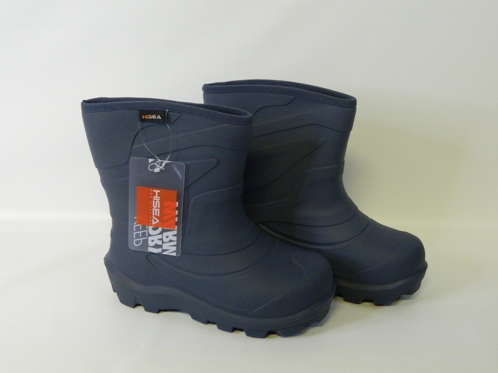 Hisea Unisex Kids Navy Blue Pull On Mid-Calf Waterproof Rain Boot Size US 3